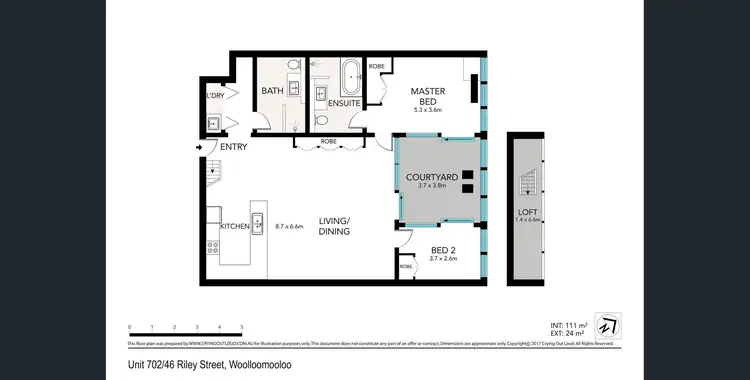 Floorplan of Homely apartment listing, 702/46-48 Riley Street, Woolloomooloo NSW 2011