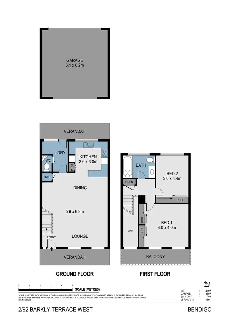 Floorplan of Homely townhouse listing, 2/92 Barkly Terrace West, Bendigo VIC 3550