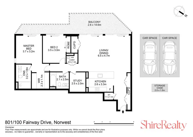 Floorplan of Homely apartment listing, 801/100 Fairway Drive, Norwest NSW 2153