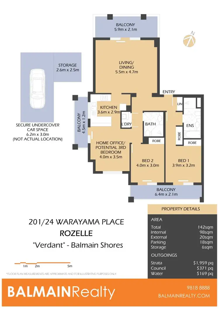 Floorplan of Homely apartment listing, 201/24 Warayama Place, Rozelle NSW 2039