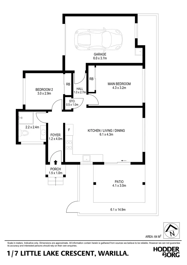 Floorplan of Homely villa listing, 1/7 Little Lake Crescent, Warilla NSW 2528