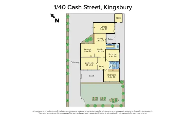 Floorplan of Homely unit listing, 1/40 Cash Street, Kingsbury VIC 3083
