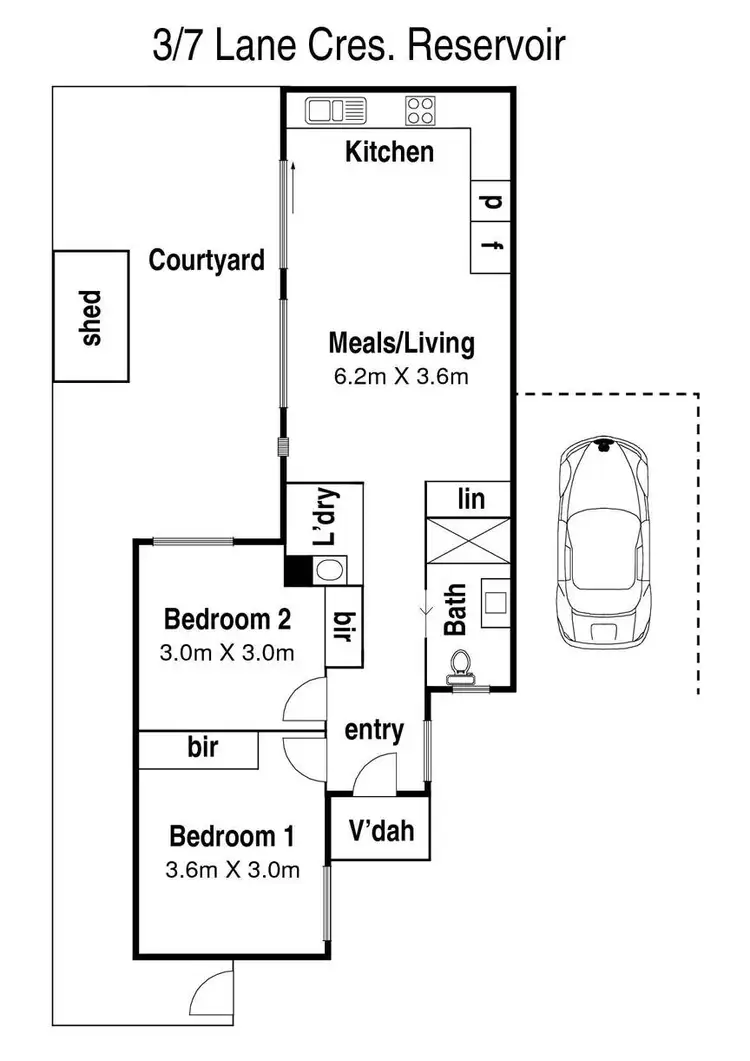 Floorplan of Homely unit listing, 3/7 Lane Crescent, Reservoir VIC 3073
