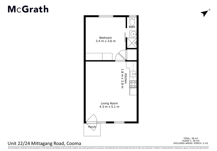 Floorplan of Homely unit listing, 22/24 Mittagang Road, Cooma NSW 2630