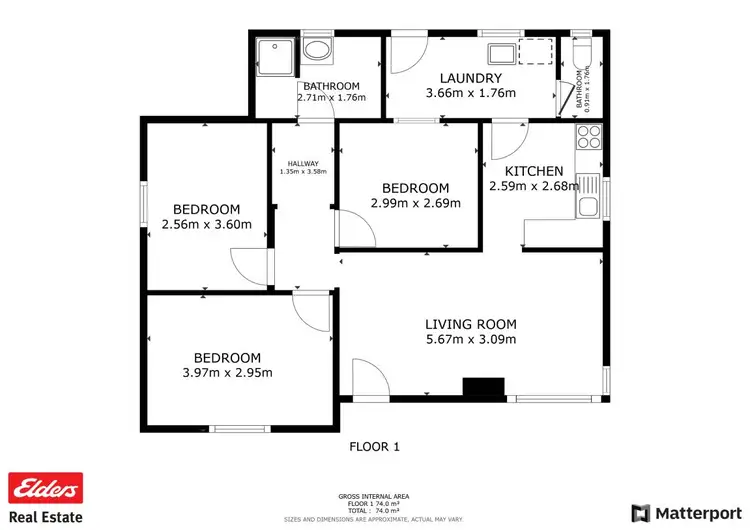 Floorplan of Homely house listing, 1 Strickland Avenue, Northam WA 6401