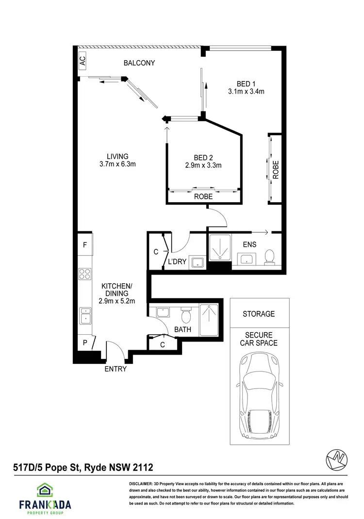 Floorplan of Homely apartment listing, 517D/5 Pope Street, Ryde NSW 2112
