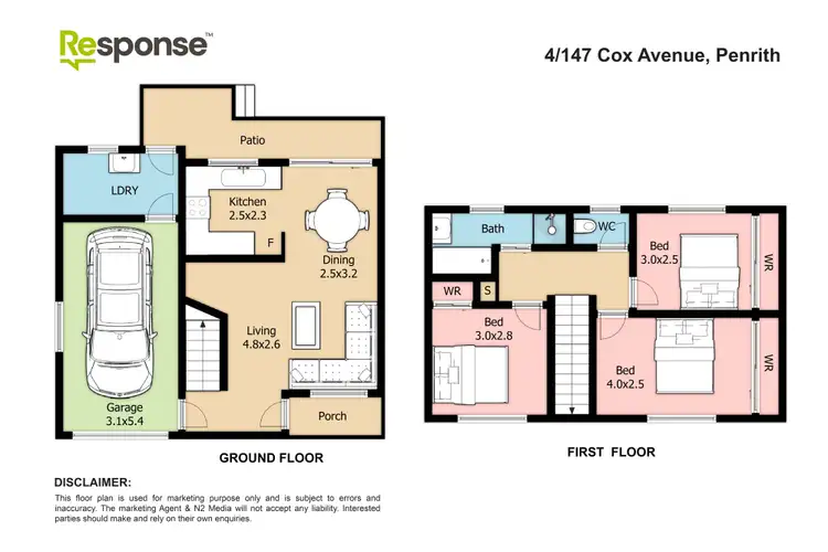 Floorplan of Homely townhouse listing, 4/147 Cox Avenue, Penrith NSW 2750