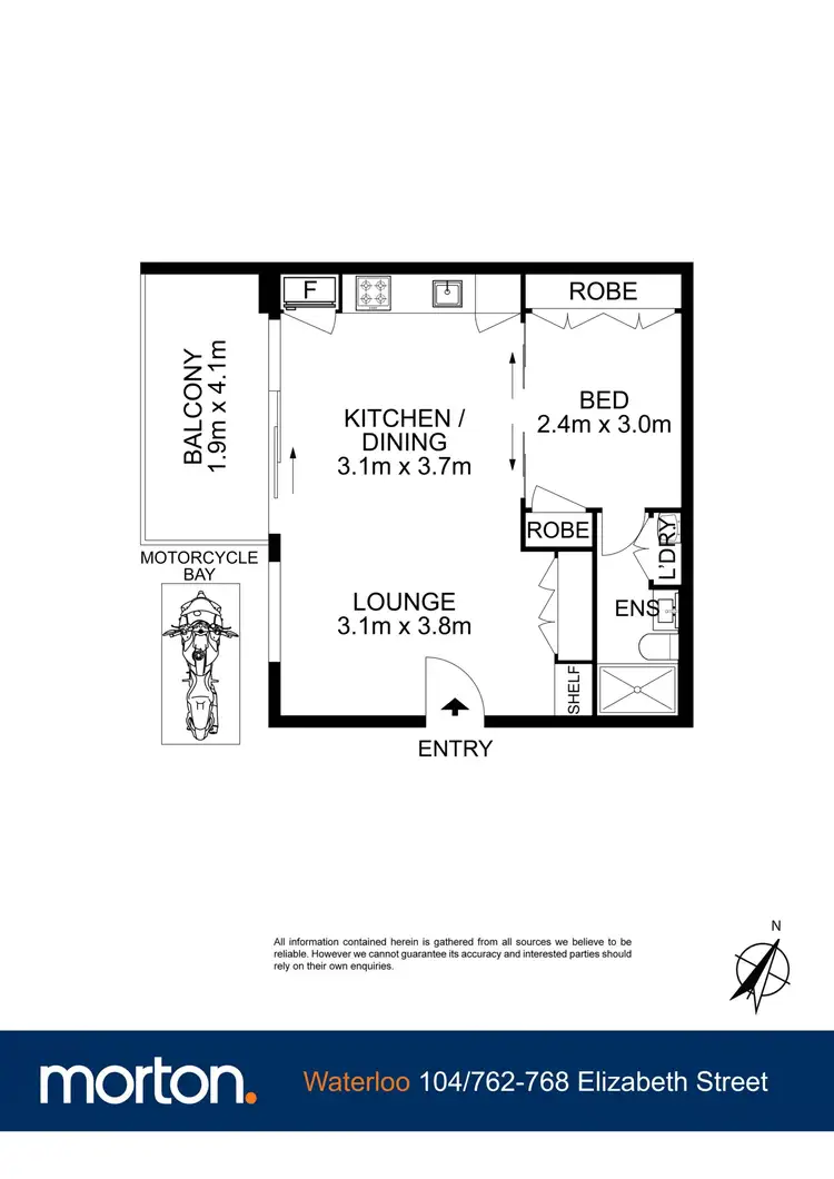 Floorplan of Homely apartment listing, 104/768 Elizabeth Street, Waterloo NSW 2017