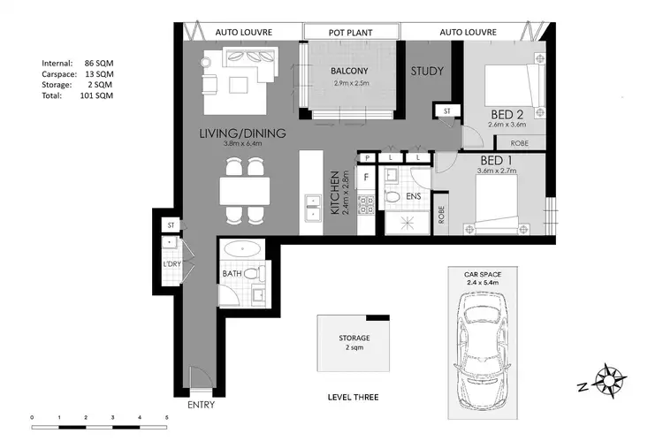 Floorplan of Homely apartment listing, 305/3 Network Place, North Ryde NSW 2113