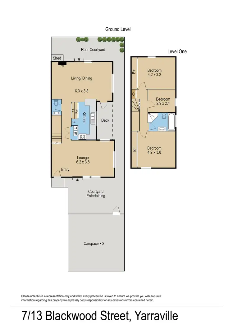 Floorplan of Homely townhouse listing, 7/13 Blackwood Street, Yarraville VIC 3013