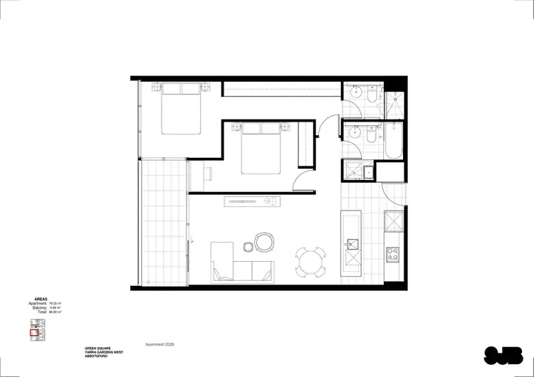 Floorplan of Homely apartment listing, 801B/609 Victoria Street, Abbotsford VIC 3067