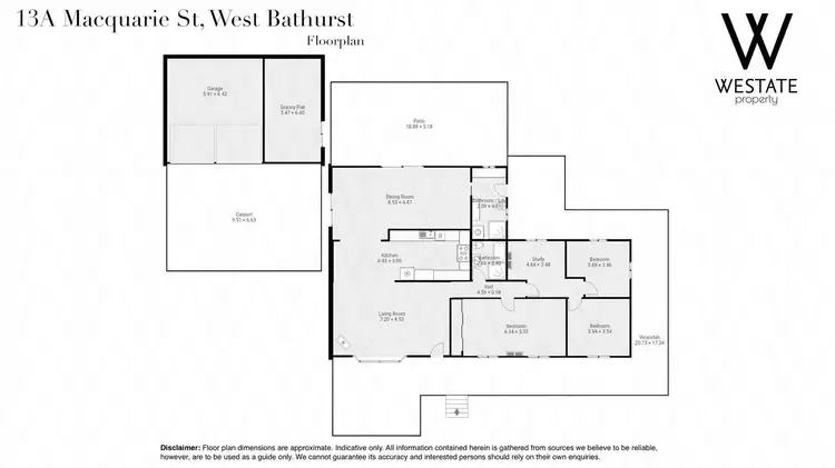 Floorplan of Homely rural property listing, 13a Macquarie Street, West Bathurst NSW 2795