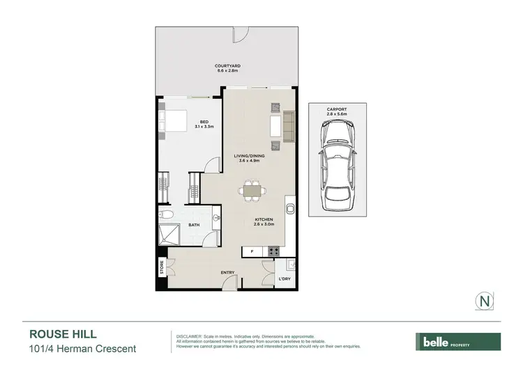 Floorplan of Homely apartment listing, A101/4 Herman Crescent, Rouse Hill NSW 2155