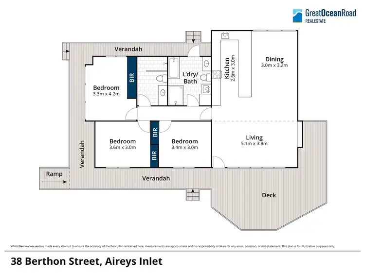 Floorplan of Homely house listing, 38 Berthon Street, Aireys Inlet VIC 3231