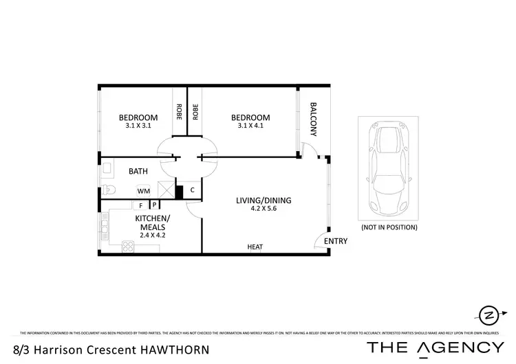 Floorplan of Homely apartment listing, 8/3 Harrison Crescent, Hawthorn VIC 3122
