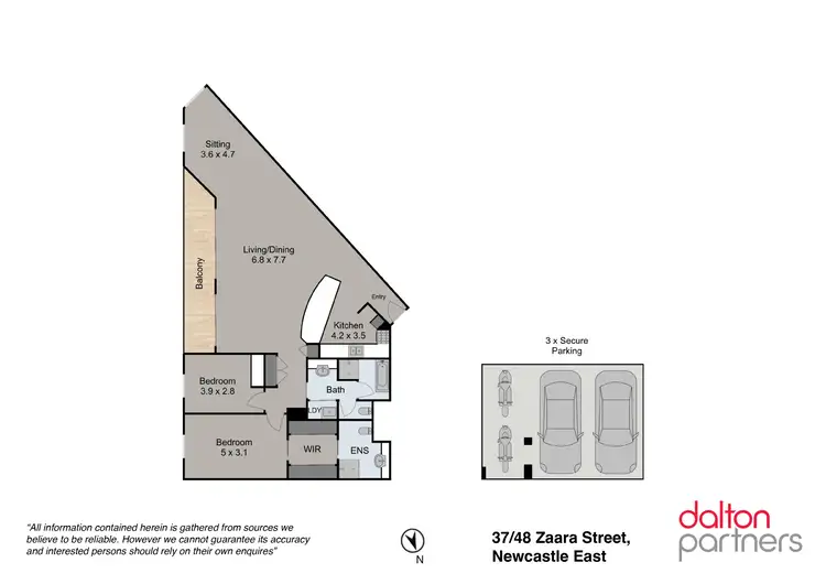 Floorplan of Homely apartment listing, 37/48 Zaara Street, Newcastle East NSW 2300