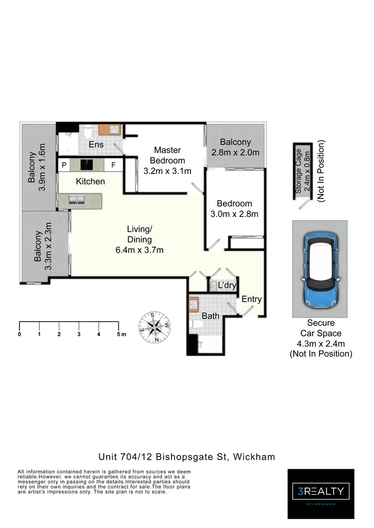 Floorplan of Homely apartment listing, 704/12 Bishopsgate Street, Wickham NSW 2293