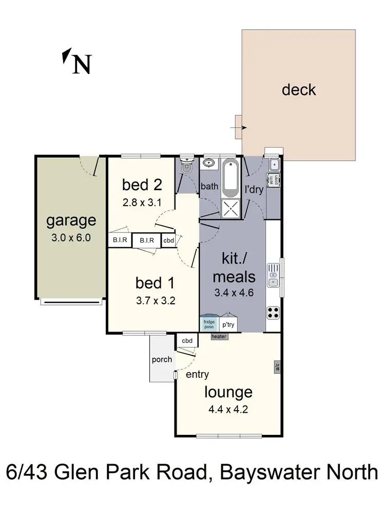Floorplan of Homely unit listing, 6/43 Glen Park Road, Bayswater North VIC 3153