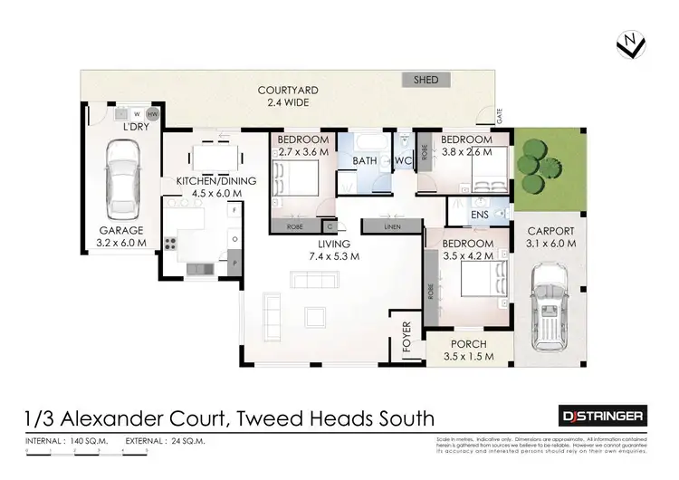 Floorplan of Homely house listing, 1/3 Alexander Court, Tweed Heads South NSW 2486