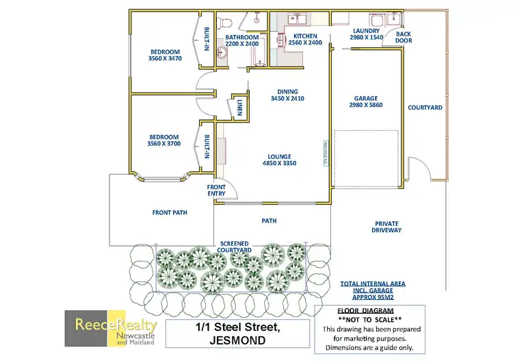 Floorplan of Homely villa listing, 1/1 Steel Street, Jesmond NSW 2299
