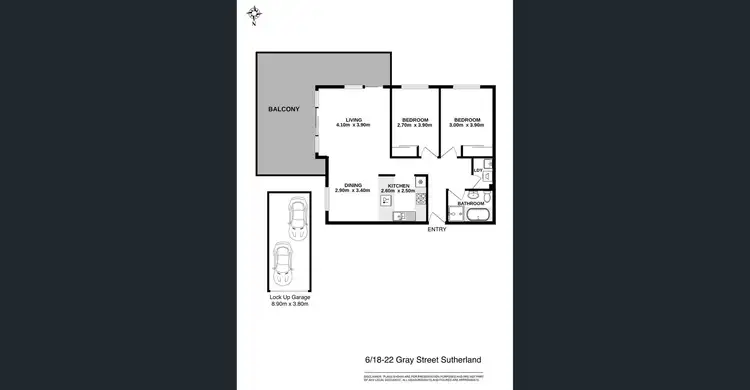 Floorplan of Homely unit listing, 6/18-22 Gray Street, Sutherland NSW 2232