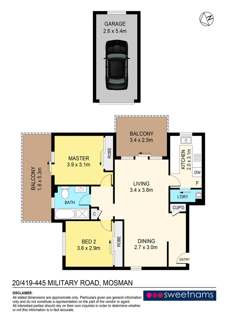Floorplan of Homely apartment listing, 20/419-445 Military Road, Mosman NSW 2088