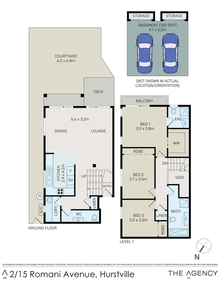 Floorplan of Homely townhouse listing, 2/15 Romani Avenue, Hurstville NSW 2220
