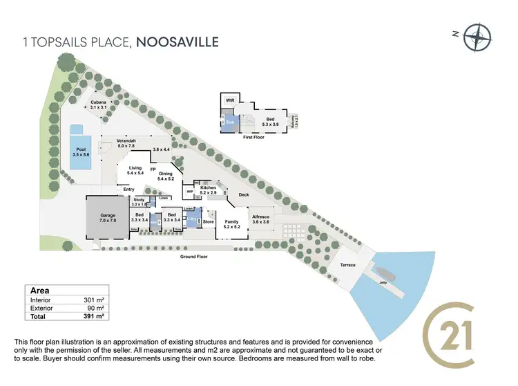Floorplan of Homely house listing, 1 Topsails Place, Noosa Waters QLD 4566