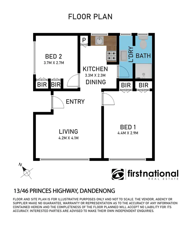 Floorplan of Homely unit listing, 13/46 Princes Highway, Dandenong VIC 3175