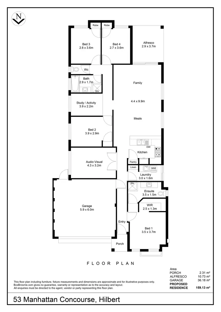 Floorplan of Homely house listing, 53 Manhattan Concourse, Hilbert WA 6112
