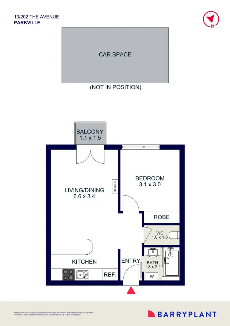 Floorplan of Homely apartment listing, 13/202 The Avenue, Parkville VIC 3052