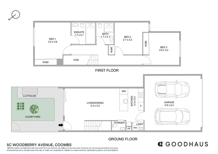 Floorplan of Homely townhouse listing, 5C Woodberry Avenue, Coombs ACT 2611