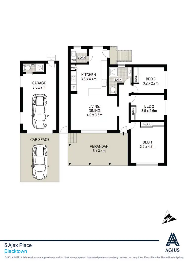 Floorplan of Homely house listing, 5 Ajax Place, Blacktown NSW 2148
