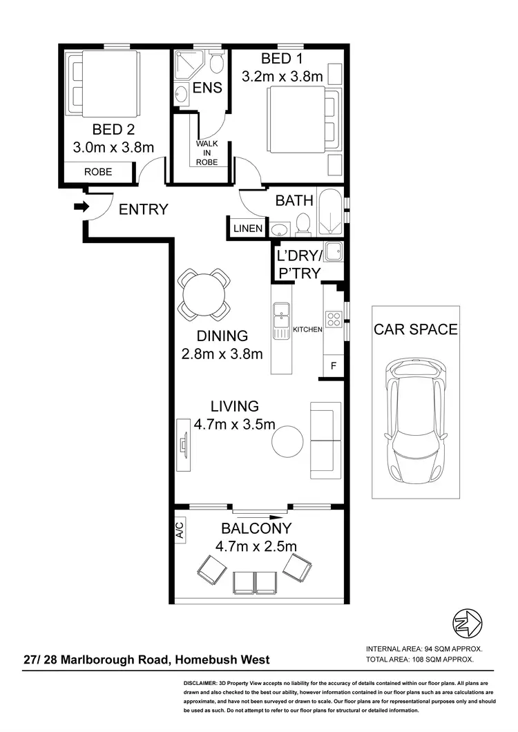 Floorplan of Homely apartment listing, 27/28-32 Marlborough Road, Homebush West NSW 2140