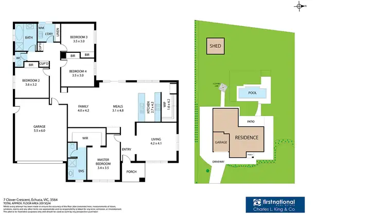Floorplan of Homely house listing, 7 Clover Crescent, Echuca VIC 3564