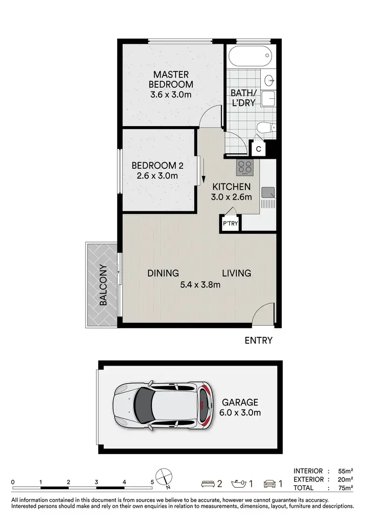 Floorplan of Homely unit listing, 6/73-75 Lower King Street, Caboolture QLD 4510