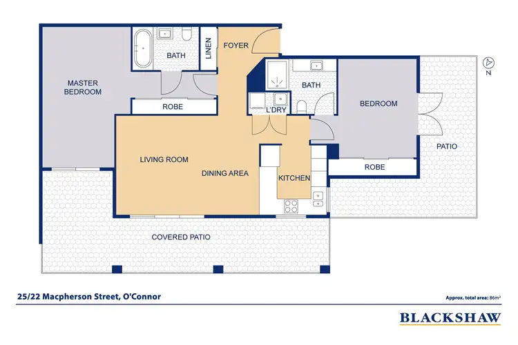 Floorplan of Homely apartment listing, 25/22 MacPherson Street, O'connor ACT 2602