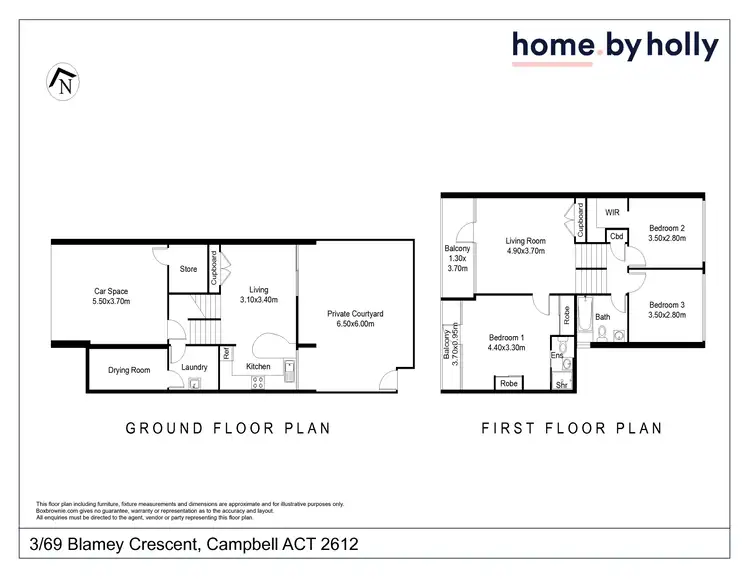 Floorplan of Homely townhouse listing, 3/69 Blamey Crescent, Campbell ACT 2612