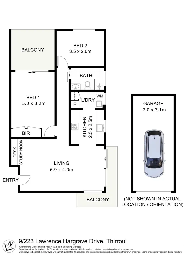 Floorplan of Homely unit listing, 9/223-225 Lawrence Hargrave Drive, Thirroul NSW 2515