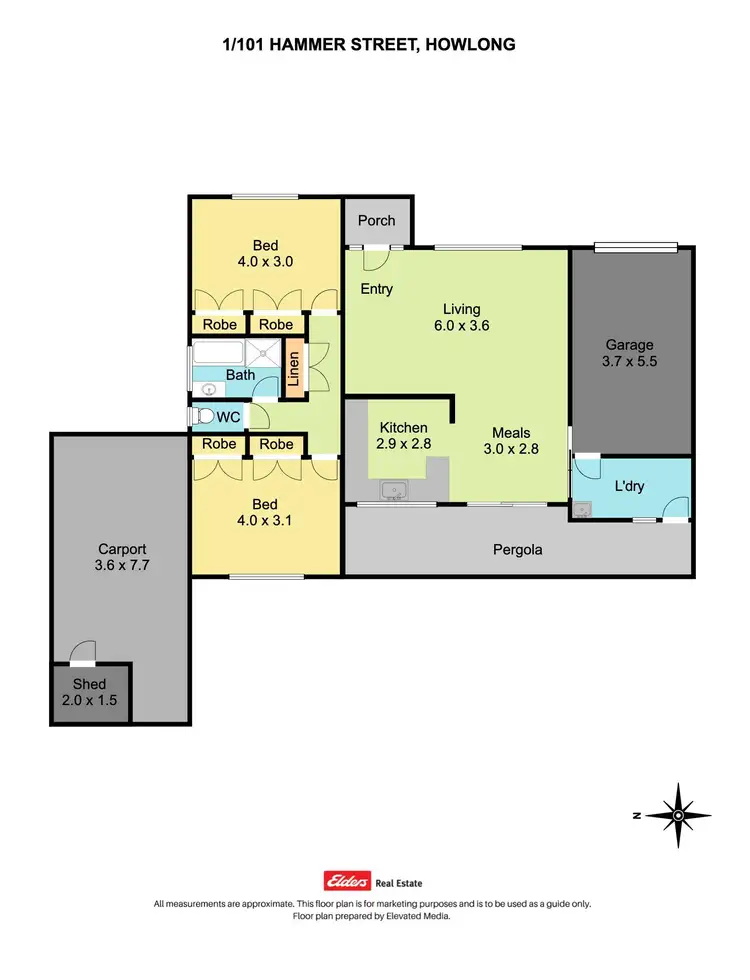Floorplan of Homely unit listing, 1/101 Hammer Street, Howlong NSW 2643