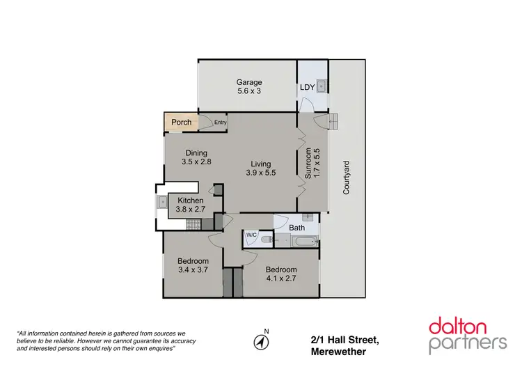Floorplan of Homely villa listing, 2/1 Hall Street, Merewether NSW 2291