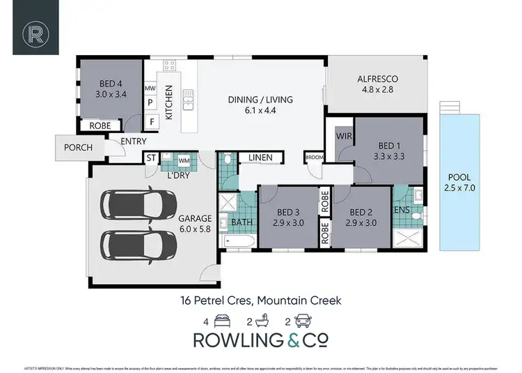Floorplan of Homely house listing, 16 Petrel Crescent, Mountain Creek QLD 4557