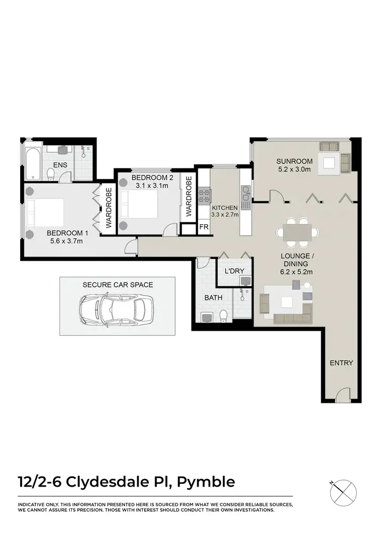 Floorplan of Homely apartment listing, 12/2-6 Clydesdale Place, Pymble NSW 2073