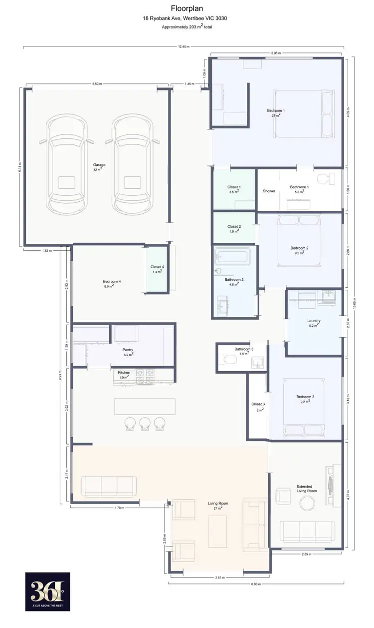 Floorplan of Homely house listing, 18 Ryebank Avenue, Werribee VIC 3030