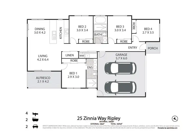 Floorplan of Homely house listing, 25 Zinnia Way, Ripley QLD 4306