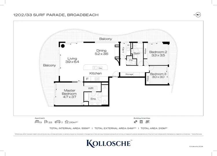 Floorplan of Homely apartment listing, 1202/33 Surf Parade, Broadbeach QLD 4218