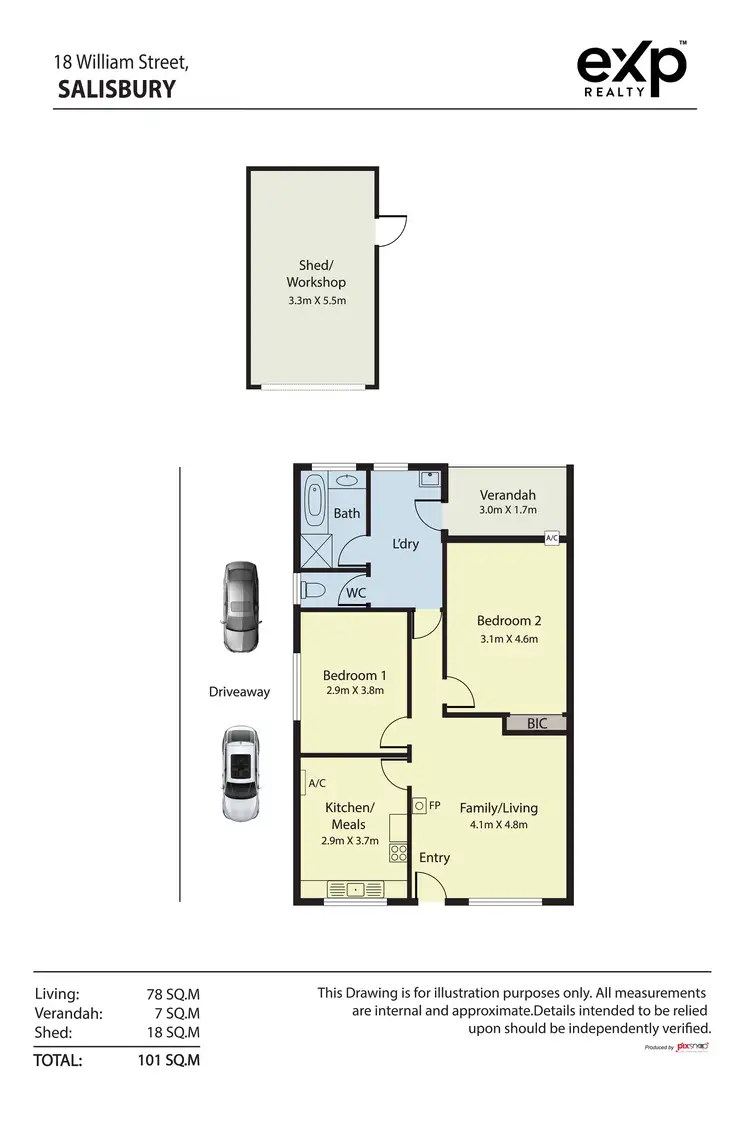 Floorplan of Homely semi-detached listing, 18 William Street, Salisbury SA 5108