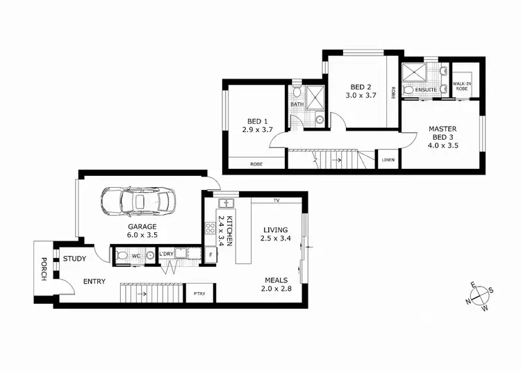 Floorplan of Homely townhouse listing, 2/92 Menzies Drive, Sunbury VIC 3429
