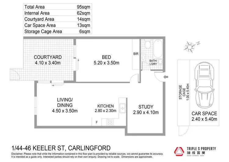 Floorplan of Homely apartment listing, 1/44-46 Keeler Street, Carlingford NSW 2118