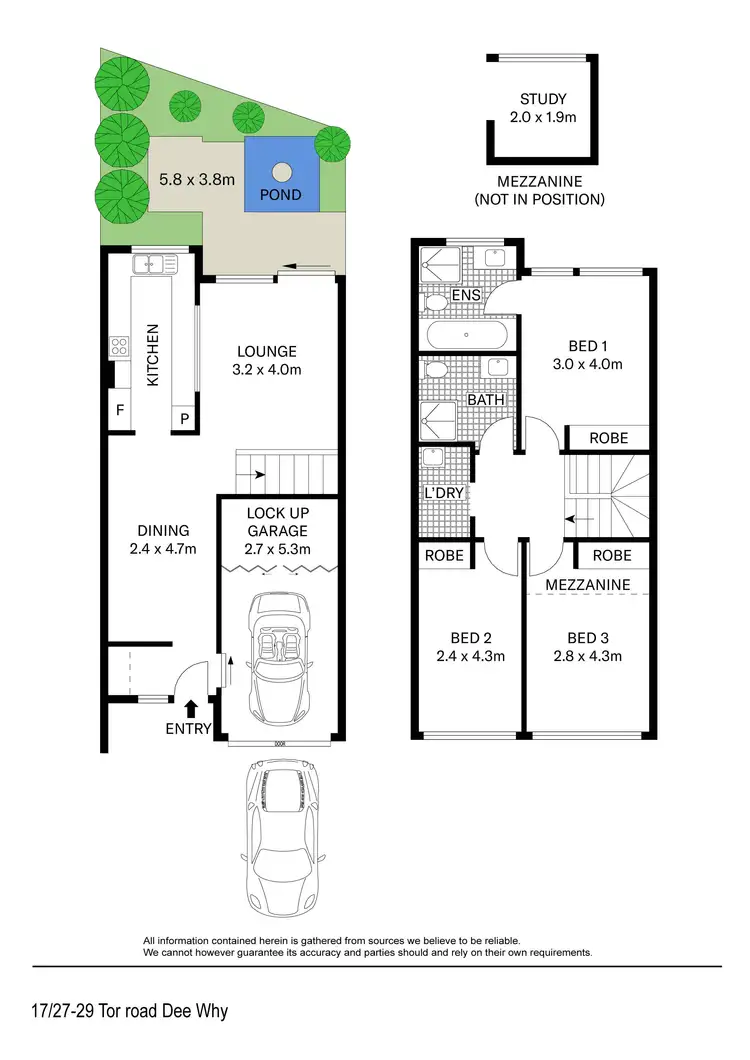 Floorplan of Homely townhouse listing, 17/27 Tor Road, Dee Why NSW 2099